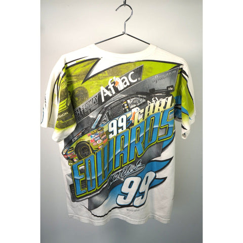 "Retail" Vintage Carl Edwards #99 Roush Fenway Graphic Racing Tee Shirt White M