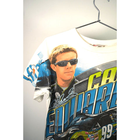 "Retail" Vintage Carl Edwards #99 Roush Fenway Graphic Racing Tee Shirt White M