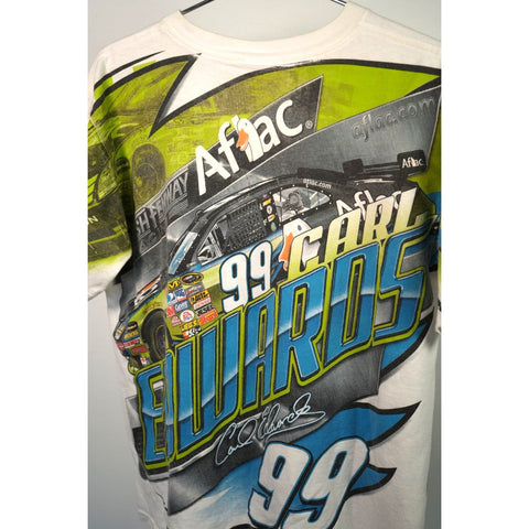 "Retail" Vintage Carl Edwards #99 Roush Fenway Graphic Racing Tee Shirt White M