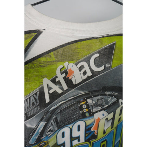 "Retail" Vintage Carl Edwards #99 Roush Fenway Graphic Racing Tee Shirt White M
