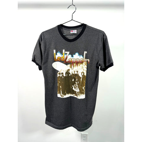 "Retail" Vintage 90s Bayside's Best Led Zeppelin Band Ringer Tee Shirt Gray/Black Medium