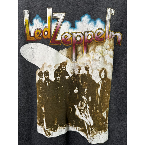 "Retail" Vintage 90s Bayside's Best Led Zeppelin Band Ringer Tee Shirt Gray/Black Medium
