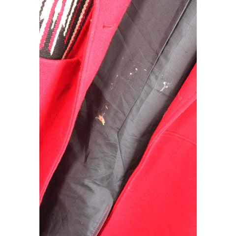 Pioneer Wear 1980s Red Wool Overcoat | Vintage Long Ranch Western Style Coat | Collectible Retro Outerwear | Fits Large