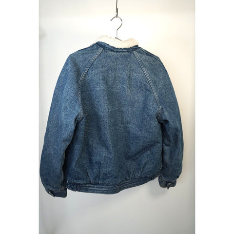 "Retail" Vintage Levi's Sherpa Lined Denim Bomber Jacket Blue Medium