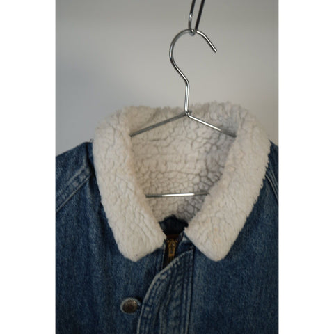 "Retail" Vintage Levi's Sherpa Lined Denim Bomber Jacket Blue Medium