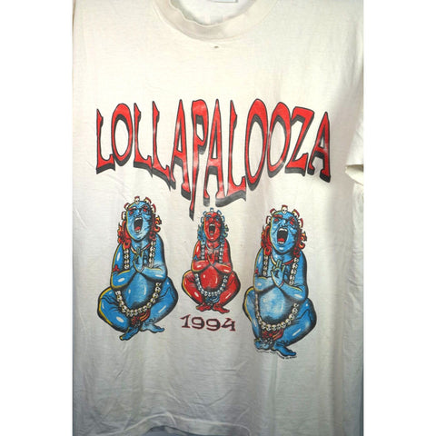 "Retail" Vintage Anvil Lollapalooza 1994 Tee Shirt White L Single Stitch Made in USA