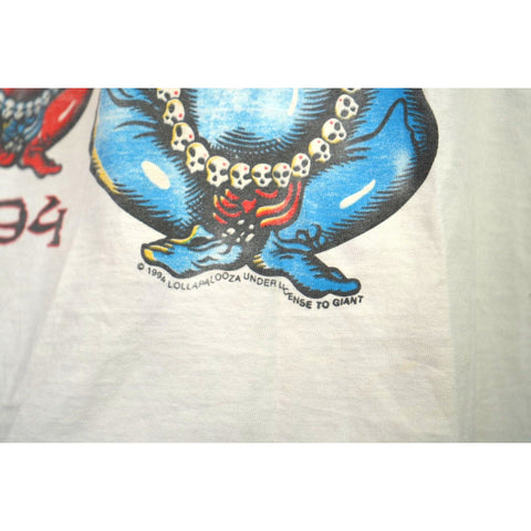 "Retail" Vintage Anvil Lollapalooza 1994 Tee Shirt White L Single Stitch Made in USA
