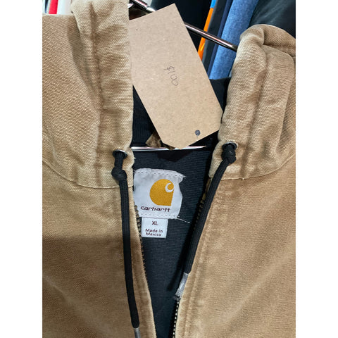 Carhartt Men’s Brown Leather Jacket – Genuine Leather Outerwear with Rugged Workwear-Inspired Design, Durable Construction and Comfortable Quilted Lining – Size XL