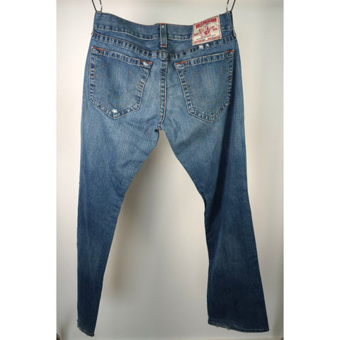 "Retail" Vintage True Religion Bobby Boot Cut Denim Jeans Blue 38X33 Women's Made in USA