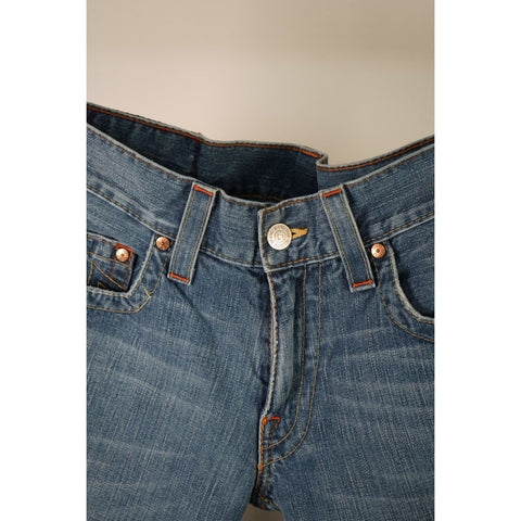 "Retail" Vintage True Religion Bobby Boot Cut Denim Jeans Blue 38X33 Women's Made in USA