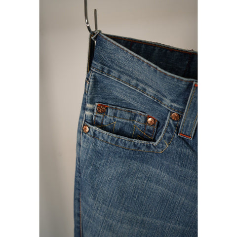 "Retail" Vintage True Religion Bobby Boot Cut Denim Jeans Blue 38X33 Women's Made in USA