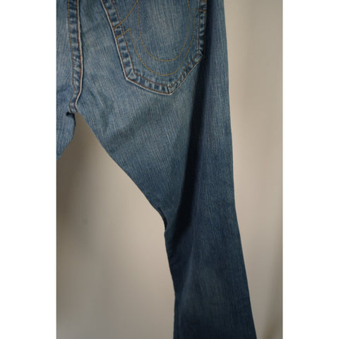 "Retail" Vintage True Religion Bobby Boot Cut Denim Jeans Blue 38X33 Women's Made in USA