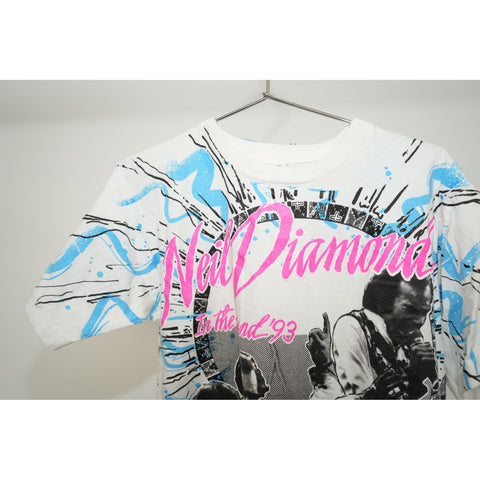 "Retail" Vintage Neil Diamond In The Round '93 Concert Tee Shirt White Men's