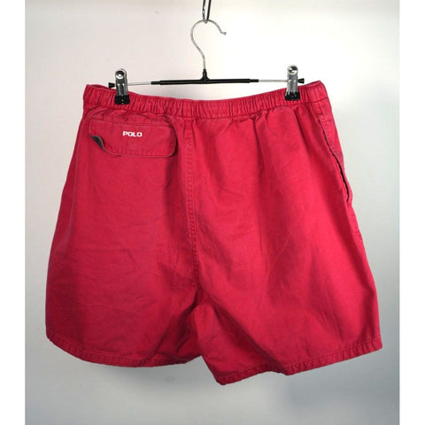 "Retail" Vintage Polo Ralph Lauren Little Pony Embroidered Bermuda Shorts Red L W32-36