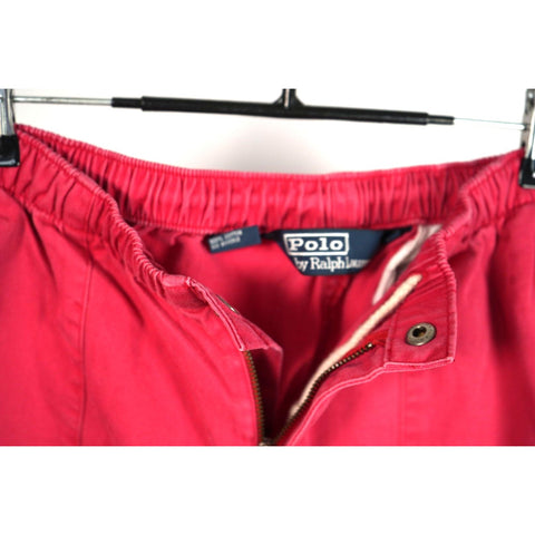 "Retail" Vintage Polo Ralph Lauren Little Pony Embroidered Bermuda Shorts Red L W32-36