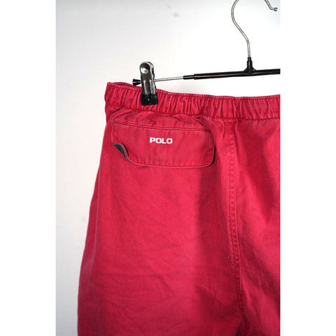 "Retail" Vintage Polo Ralph Lauren Little Pony Embroidered Bermuda Shorts Red L W32-36