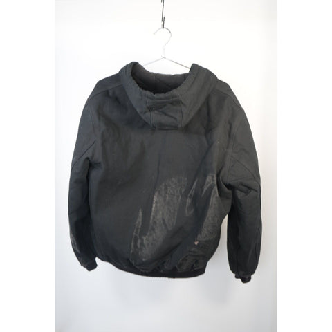 "Retail" Vintage Carhartt Flannel Quilt Lined Canvas Full Zip Active Jacket Black M