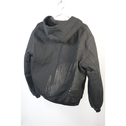 "Retail" Vintage Carhartt Flannel Quilt Lined Canvas Full Zip Active Jacket Black M