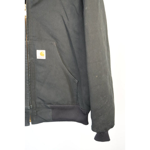 "Retail" Vintage Carhartt Flannel Quilt Lined Canvas Full Zip Active Jacket Black M