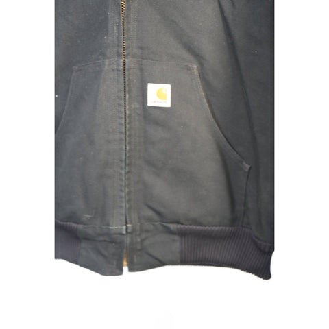 "Retail" Vintage Carhartt Flannel Quilt Lined Canvas Full Zip Active Jacket Black M