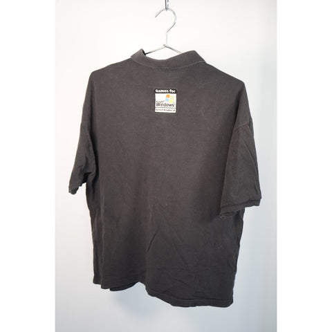 "Retail" Vintage Y2K Jerzees Embroidered Age of Empires III Polo Shirt Black Large