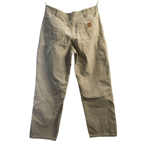 "Retail" Vintage Carhartt B11 DES Dungaree Fit Canvas Carpenter Work Pants Gray W32 Men's