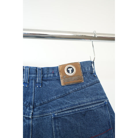 "Retail" Texas Tuff Jeans Hip Hop Embroidered Baggy Denim Jeans Short Blue Men's W35
