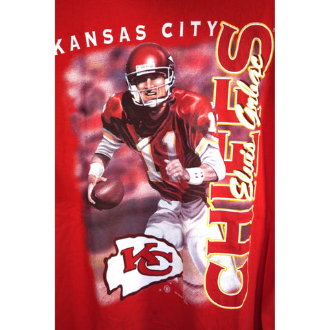 "Retail" Vintage 1997 NFLP Kansas City Chiefs Elvis Grbac Tee Shirt Red