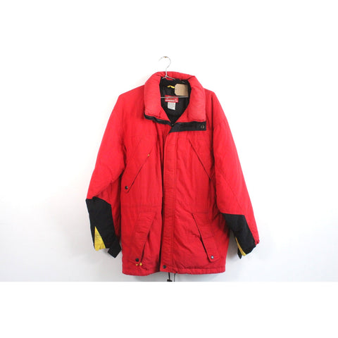 Marlboro Country Store Red Jacket Coat | Vintage 90s Outdoor Workwear Style | Retro Advertising Promo Gear | Men’s Size M