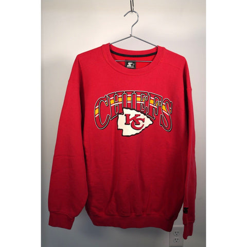 "Retail" Vintage Starter Kansas City Chiefs Pullover Sweatshirt Red XL Made in USA