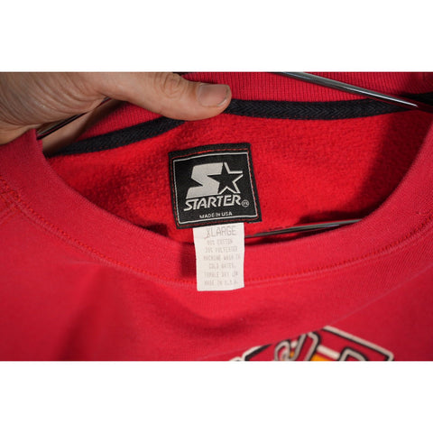 "Retail" Vintage Starter Kansas City Chiefs Pullover Sweatshirt Red XL Made in USA