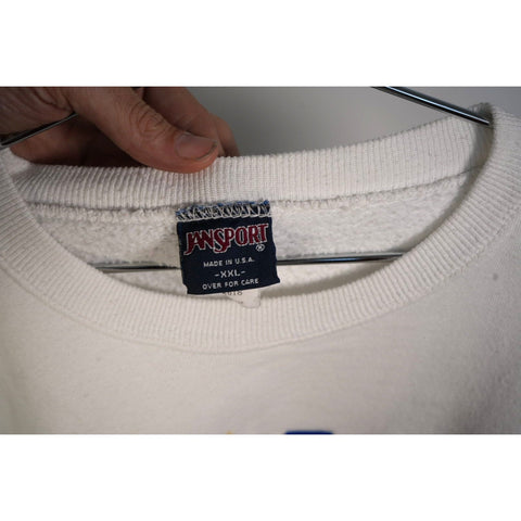 "Retail" Vintage Jansport KU Kansas City Jayhawks Pullover Sweatshirt White XXL Made in USA
