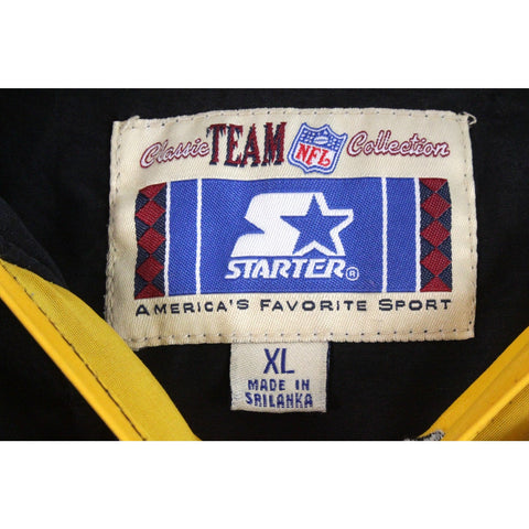 Starter Classic Team NFL Collection Pittsburgh Steelers Jacket | Vintage Black & Yellow Retro Bomber Coat | XL Football Fan Gear Streetwear