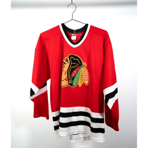 "Retail" Vintage CCM Chicago Blackhawks NHL Ice Hockey Long Sleeve Jersey Shirt Medium