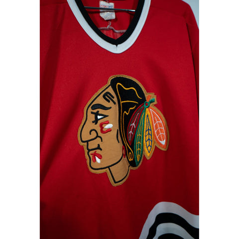 "Retail" Vintage CCM Chicago Blackhawks NHL Ice Hockey Long Sleeve Jersey Shirt Medium