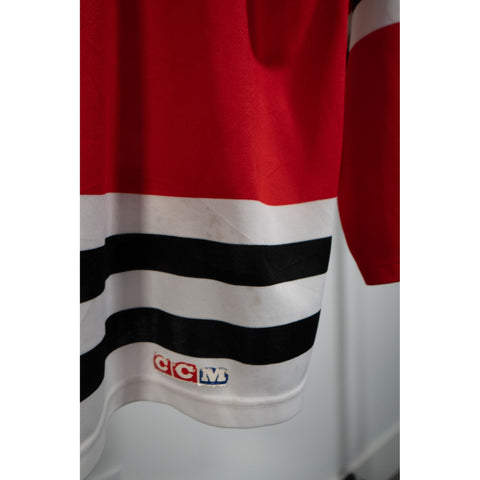 "Retail" Vintage CCM Chicago Blackhawks NHL Ice Hockey Long Sleeve Jersey Shirt Medium