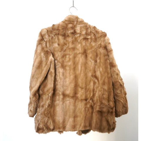 "Retail" Vintage 4-Button Brown Fur Winter Coat (See Dimension) Women's