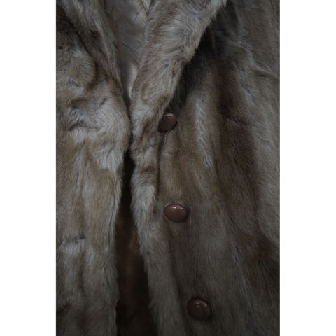 "Retail" Vintage 4-Button Brown Fur Winter Coat (See Dimension) Women's