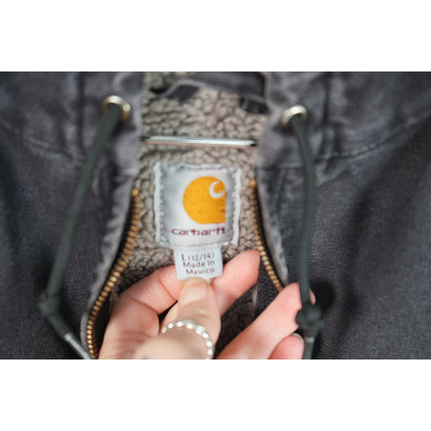 "Retail" Vintage Carhartt Sherpa Lined Canvas Full Zip Sierra Jacket Black Large