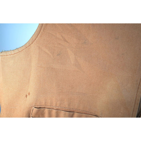 "Retail" Vintage Carhartt Sherpa Lined Canvas Zip Up Vest Tan Size XXL Made in USA