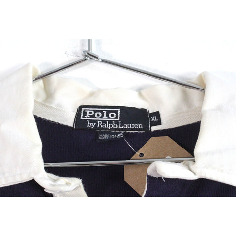 Ralph Lauren Vintage Polo | 90s Long Sleeve Shirt | XL | Colorblock White Blue Red