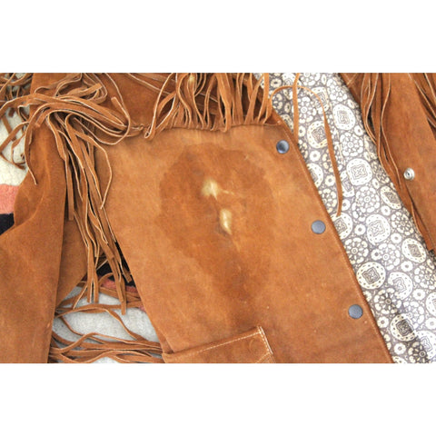 Joo Kay Genuine Leather Jacket with Fringe | Vintage Western Rodeo Coat | Bohemian Cowgirl Style | Women’s Medium/Large