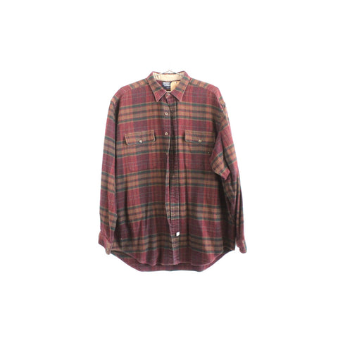 Ralph Lauren Heavyweight Flannel Long Sleeve Polo | Vintage XL Polo Shirt | Classic Preppy Retro Streetwear | Warm Casual Button-Up Shirt | XL