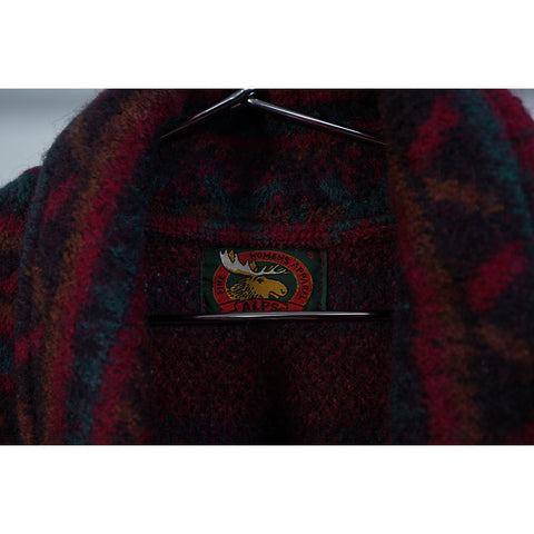 "Retail" Vintage Alps Fine Women's Apparel 100% Wool Cardigan Sweater Small Made in USA