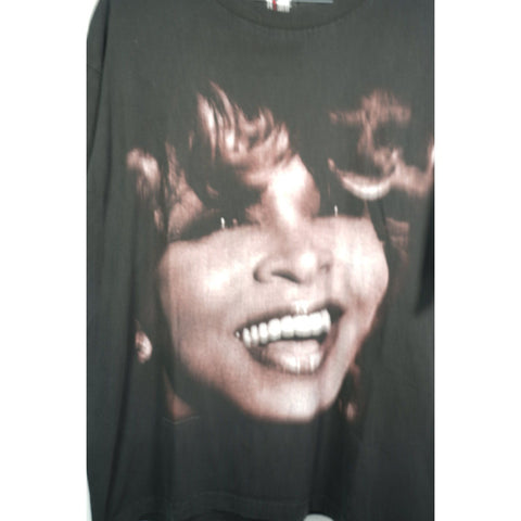 "Retail" Vintage Giant Tina Turner Twenty Four Seven Graphic Tee Shirt Black