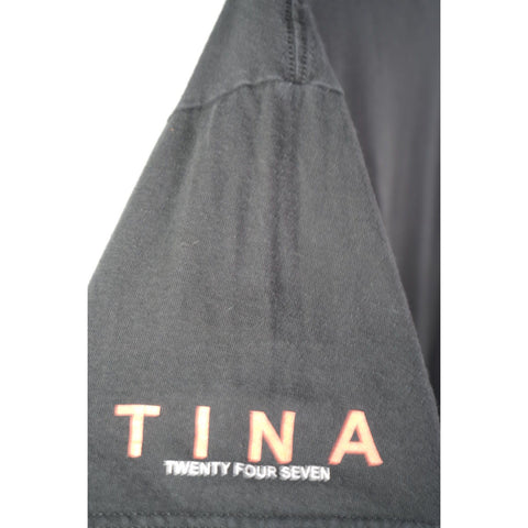 "Retail" Vintage Giant Tina Turner Twenty Four Seven Graphic Tee Shirt Black