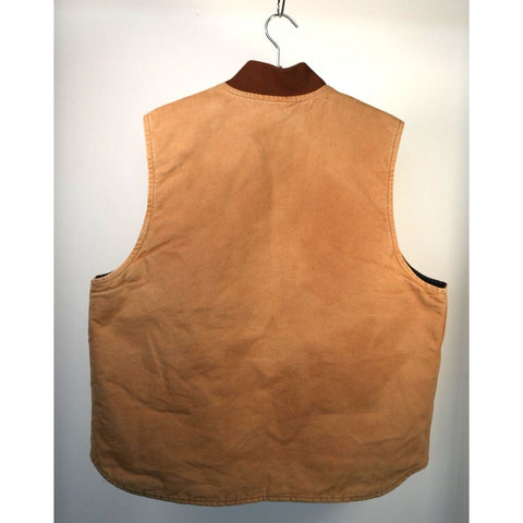 "Retail" Carhartt V01 BRN Relaxed Fit Firm Duck Insulated Rib Collar Vest Brown XL