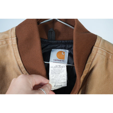 "Retail" Carhartt V01 BRN Relaxed Fit Firm Duck Insulated Rib Collar Vest Brown XL