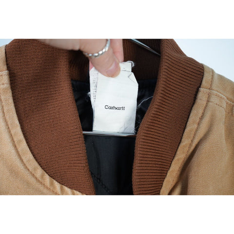 "Retail" Carhartt V01 BRN Relaxed Fit Firm Duck Insulated Rib Collar Vest Brown XL