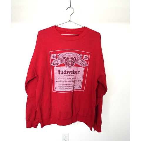 "Retail" Vintage Cut Tag Budweiser Kin of Beers Crewneck Pullover Sweatshirt Red
